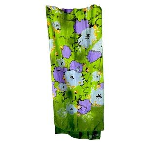 Saks Fifth Ave Long Silky Watercolor Floral Scarf